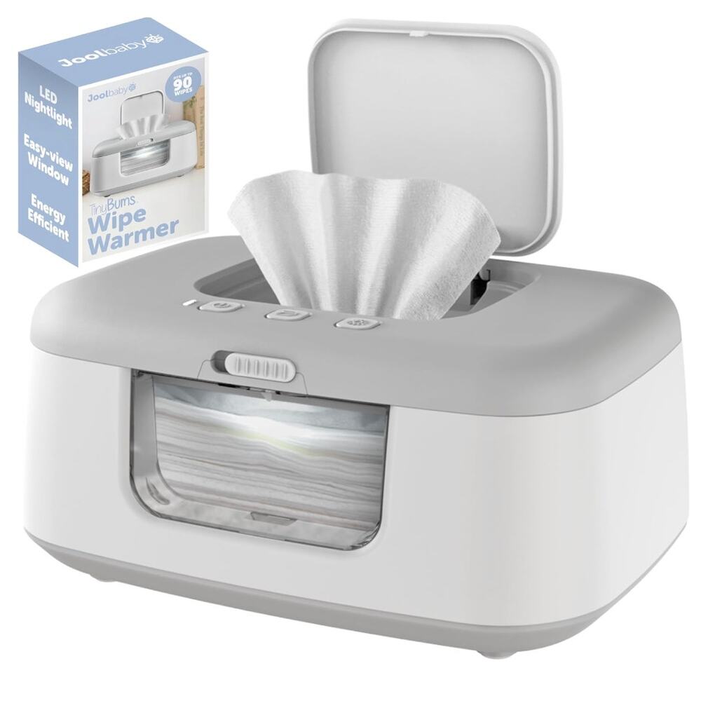 Jool Baby TinyBums Baby Wipe Warmer & Dispenser with LED Light- Gray